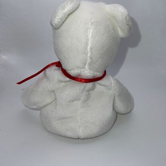 1994 Rare Valentino Stretch Style White TY Beanie Babies Collection Teddy Bear - Picture 2 of 9